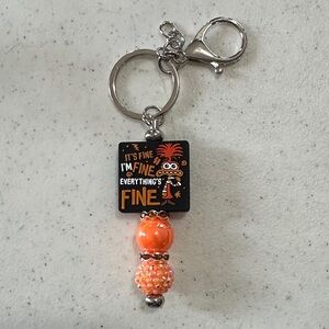 Orange and Black Keychain